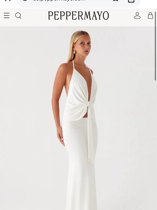 Peppermayo Dresses & Skirts - Peppermayo White Backless Halter Knot Maxi Dress